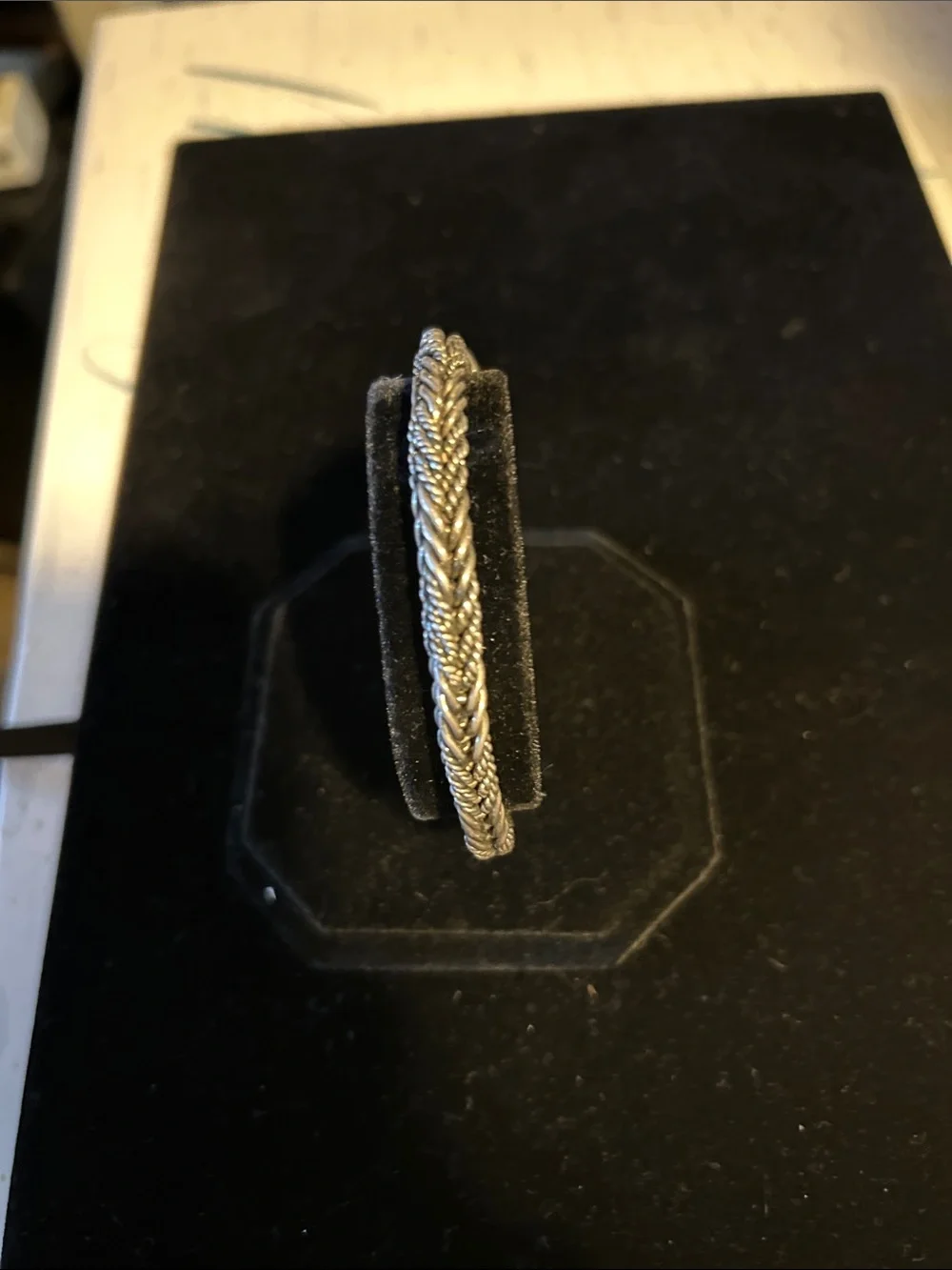 Sterling Silver Braided Woven Bracelet – 37.76g. Marked 925 on clasp